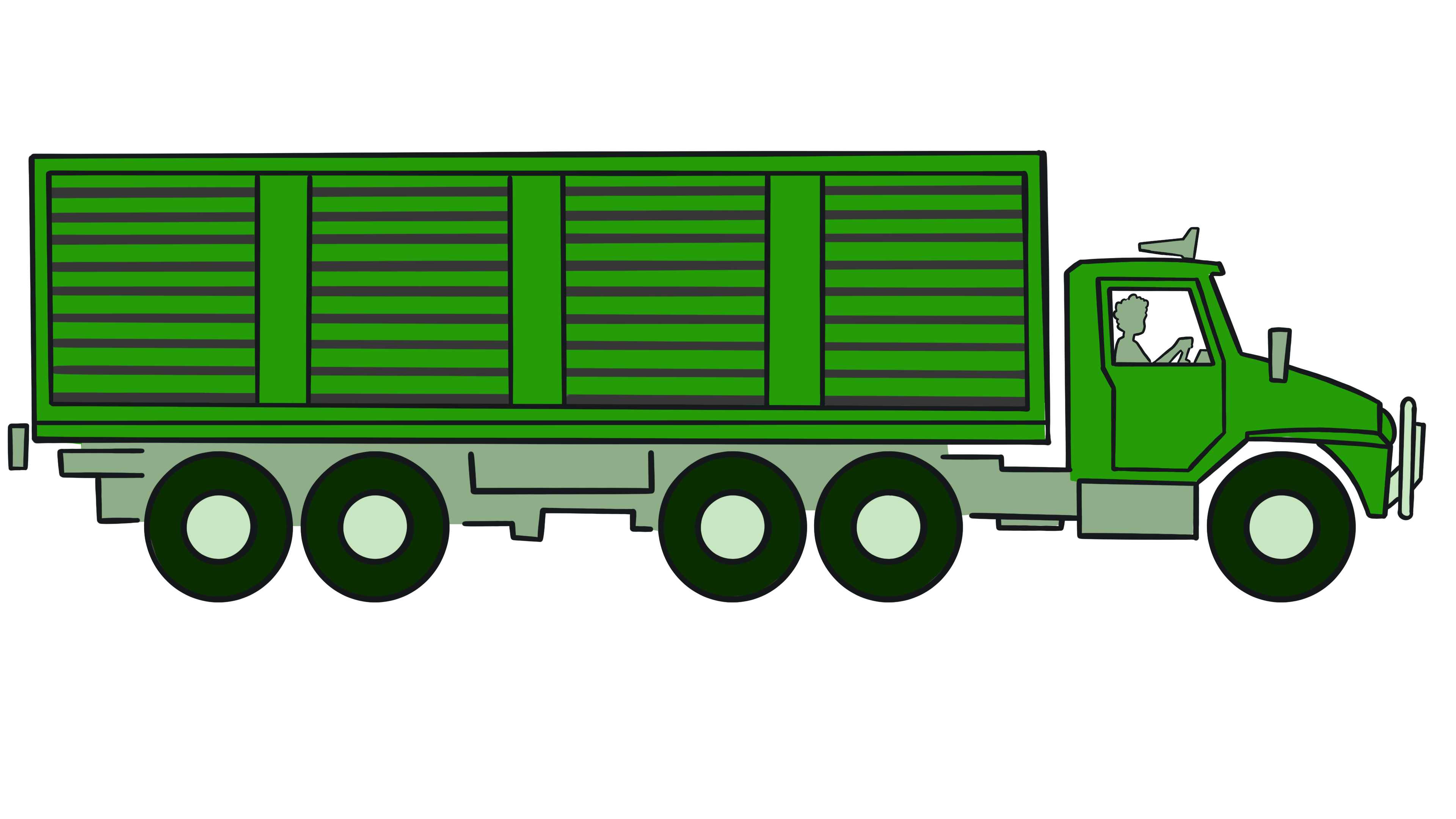 green truck drawing 