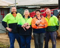 Tim Kingma with employees of Gunpork