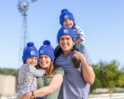Pork farmers Tom, Emma, Georgie & Hamish from Myora farm, Mount Gambier, SA.