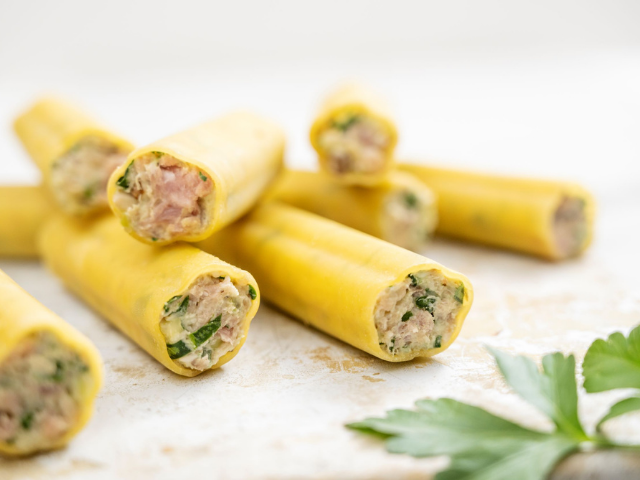 Pork and mushroom cannelloni