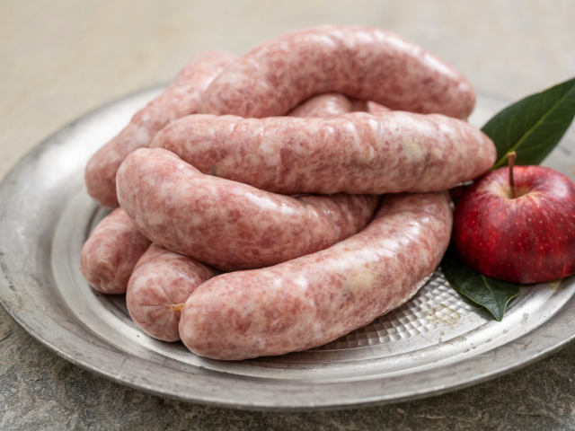 Pork, apple and cider sausages
