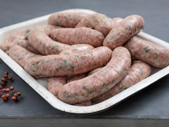 Pork, rocket and ricotta sausages